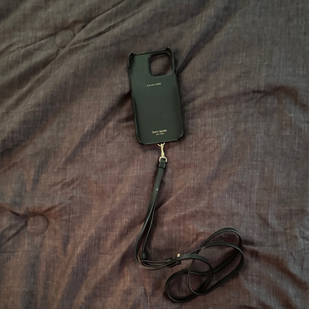 Kate Spade Black Phone Case with Detachable Strap